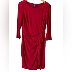 Chaps Women’s Red Midi Dress- Mid Length Sleeves - Size Medium
